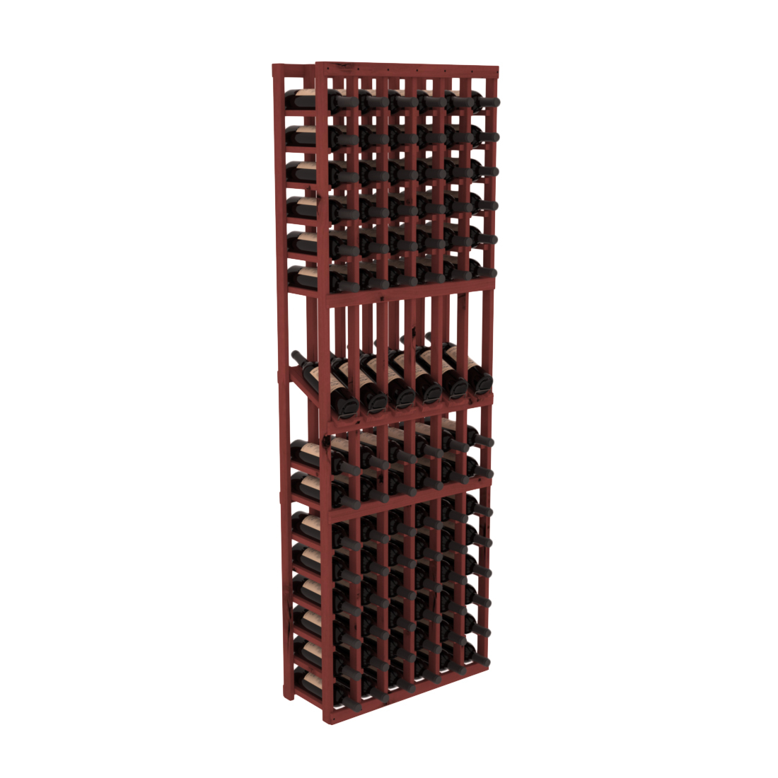 InstaCellar - 6 Column Display Row Rack in Knotty Alder Cherry stained without WineSafe™ Satin Sealant