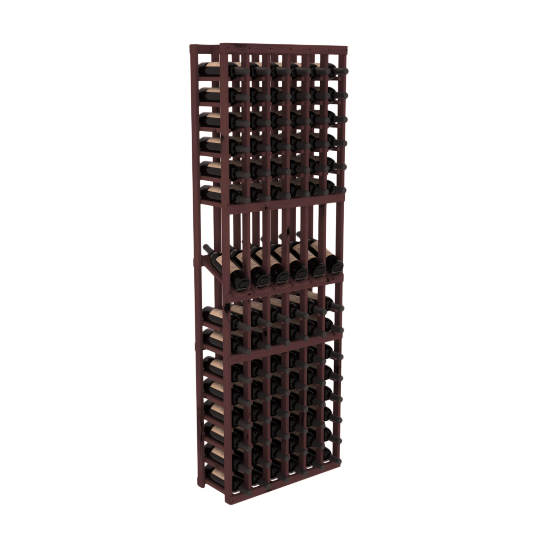 InstaCellar - 6 Column Display Row Rack in Knotty Alder Walnut stained without WineSafe™ Satin Sealant