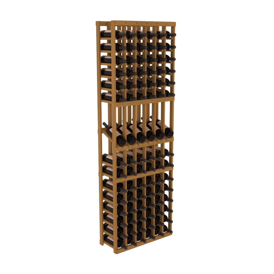 InstaCellar - 6 Column Display Row Rack in Grand Mahogany Oak stained without WineSafe™ Satin Sealant