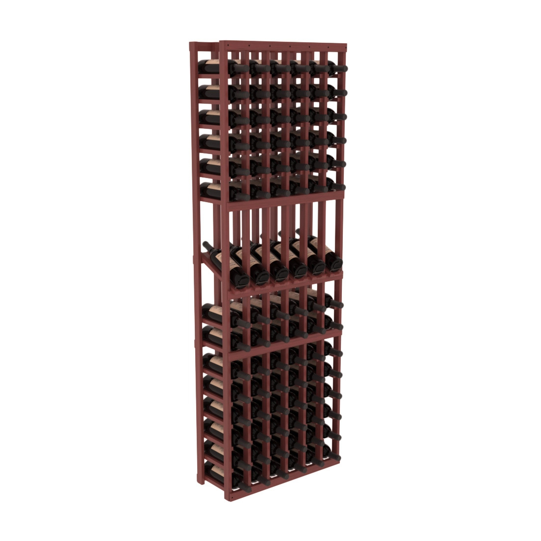 InstaCellar - 6 Column Display Row Rack in Grand Mahogany Cherry stained with WineSafe™ Satin Sealant