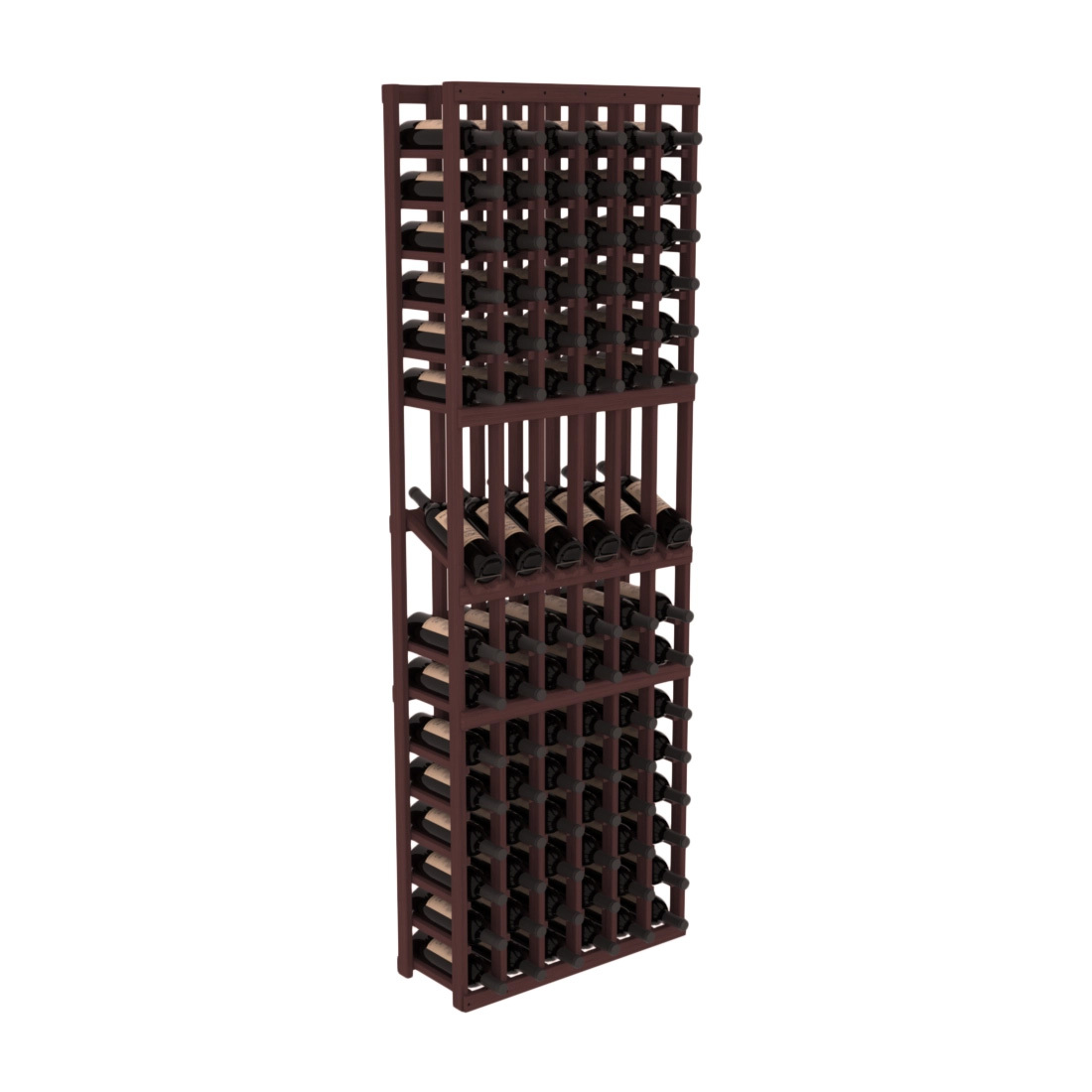 InstaCellar - 6 Column Display Row Rack in Grand Mahogany Walnut stained without WineSafe™ Satin Sealant