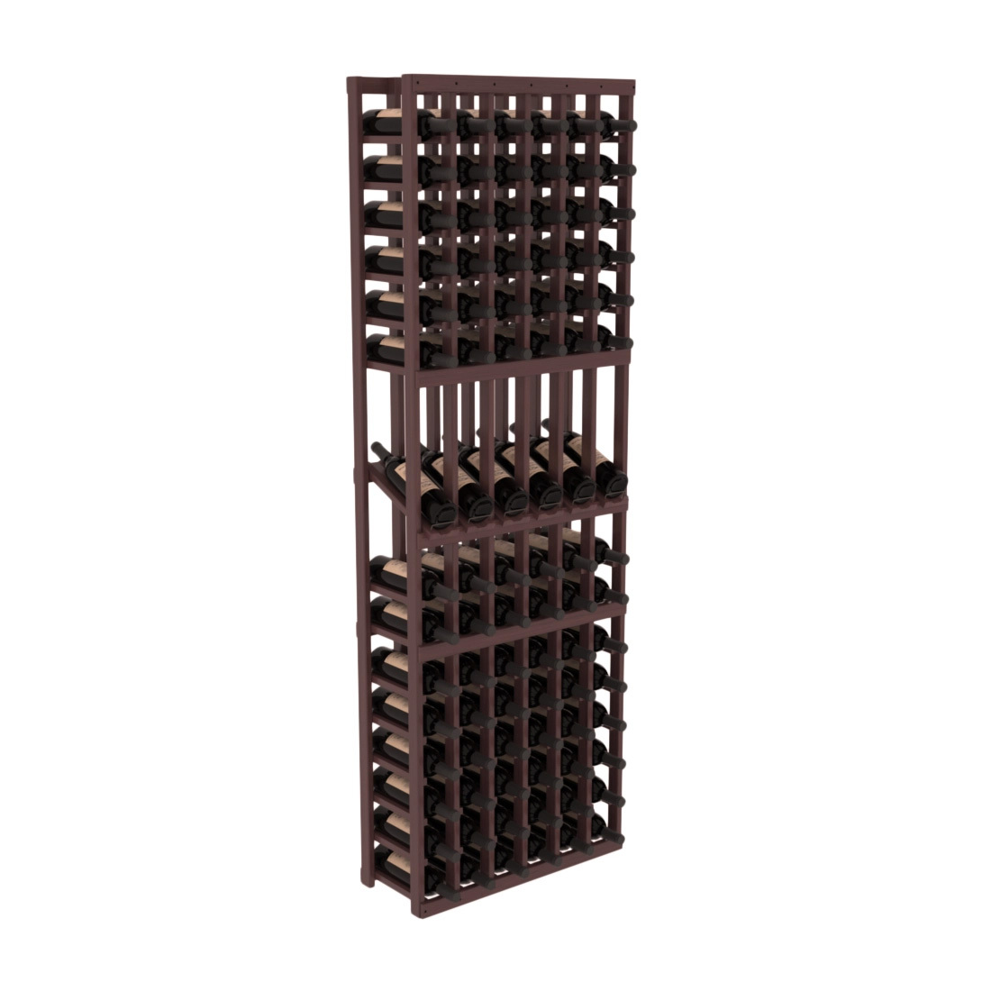 InstaCellar - 6 Column Display Row Rack in Grand Mahogany Walnut stained with WineSafe™ Satin Sealant