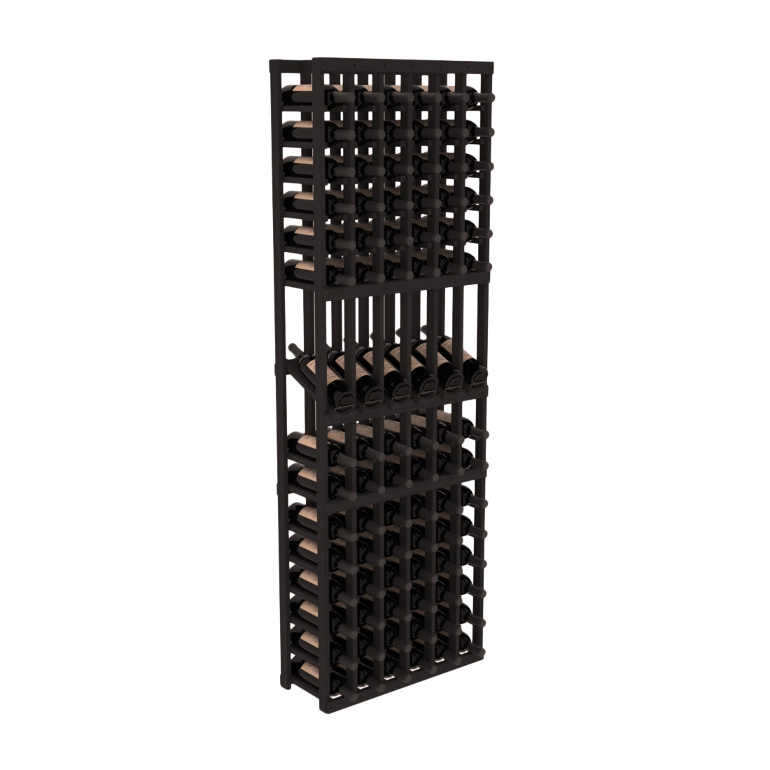 InstaCellar - 6 Column Display Row Rack in Grand Mahogany Black stained without WineSafe™ Satin Sealant