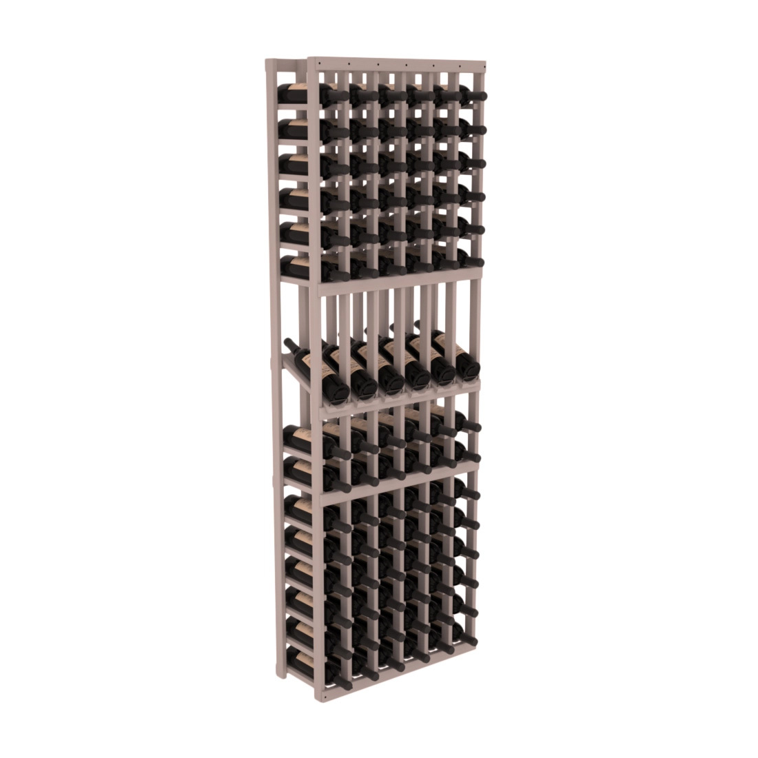 InstaCellar - 6 Column Display Row Rack in Grand Mahogany Greywash stained without WineSafe™ Satin Sealant