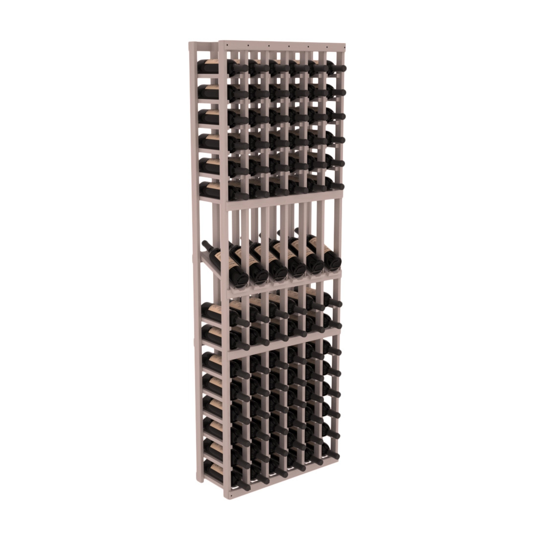 InstaCellar - 6 Column Display Row Rack in Grand Mahogany Greywash stained with WineSafe™ Satin Sealant