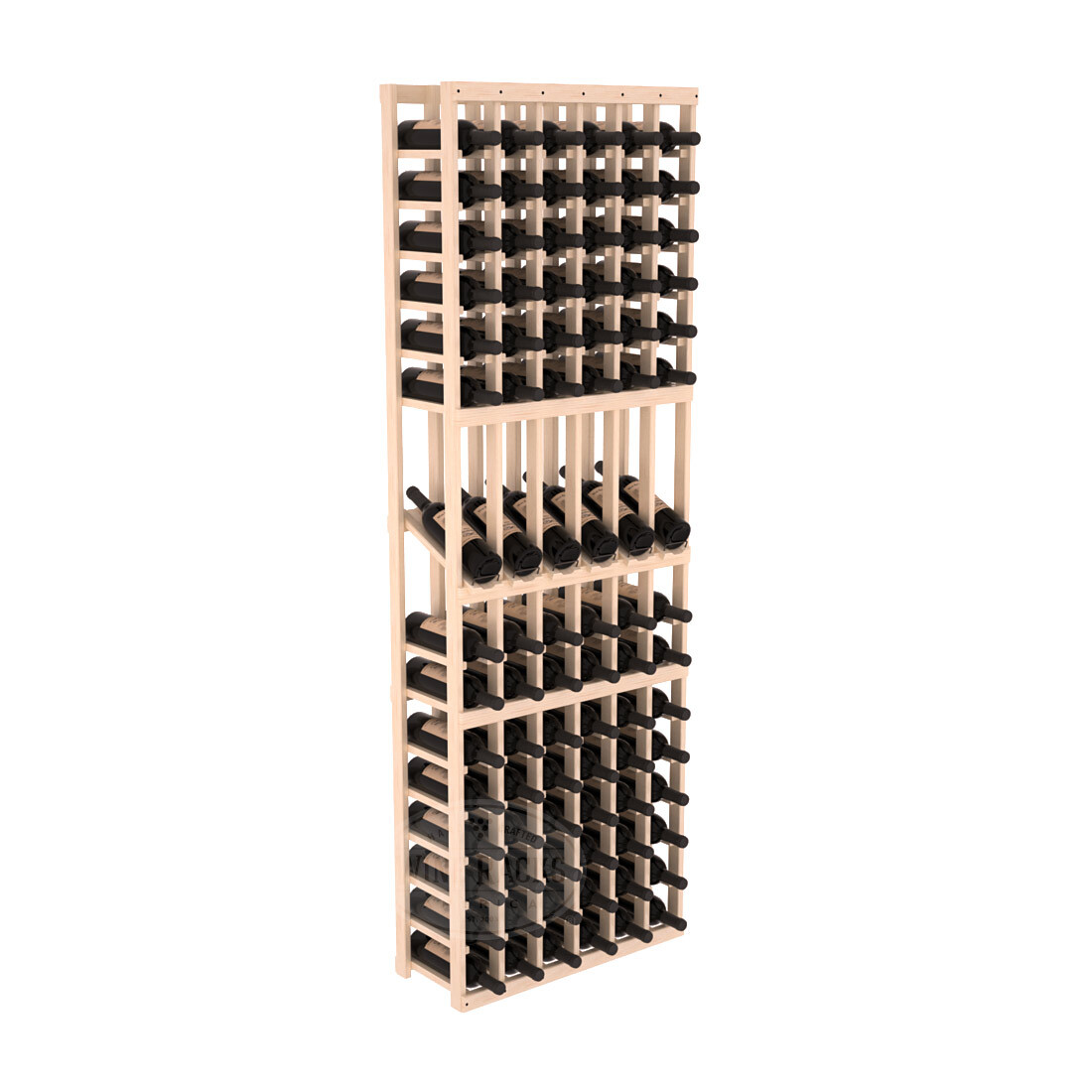 InstaCellar - 6 Column Display Row Rack in Ponderosa Pine Unstained with WineSafe™ Satin Sealant