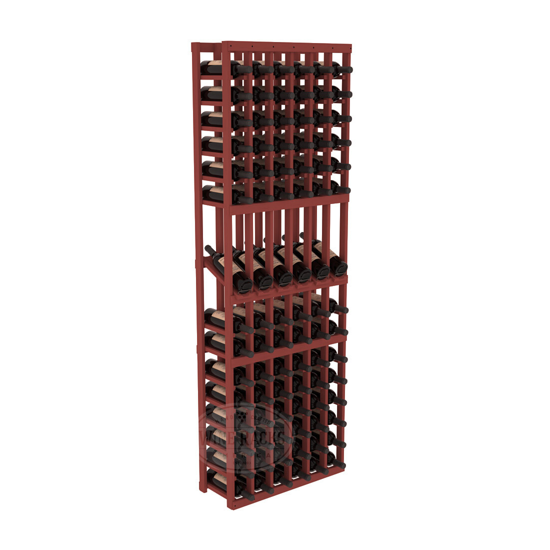 InstaCellar - 6 Column Display Row Rack in Ponderosa Pine Cherry stained without WineSafe™ Satin Sealant