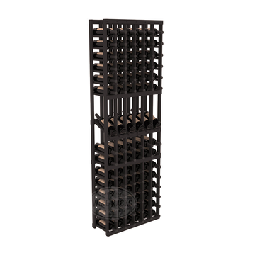 InstaCellar - 6 Column Display Row Rack in Ponderosa Pine Black stained without WineSafe™ Satin Sealant