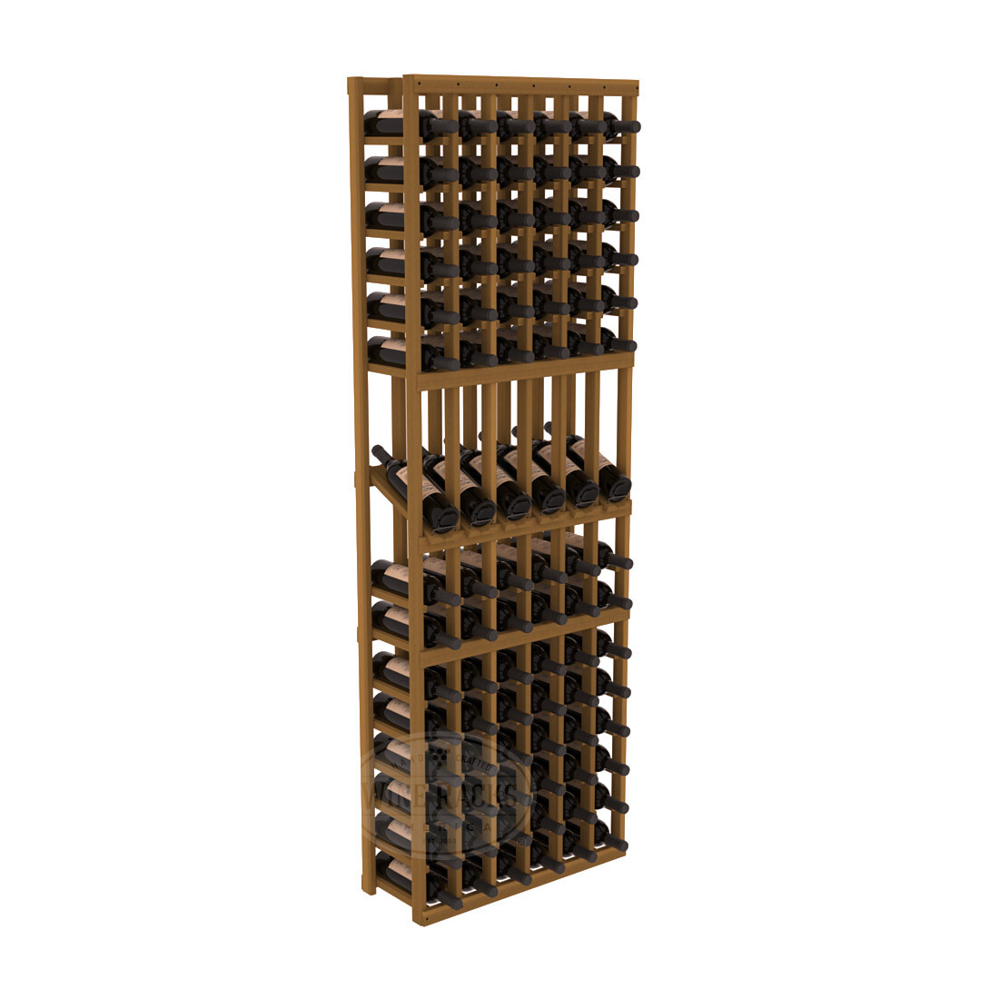 InstaCellar - 6 Column Display Row Rack in Premium Redwood Oak stained without WineSafe™ Satin Sealant