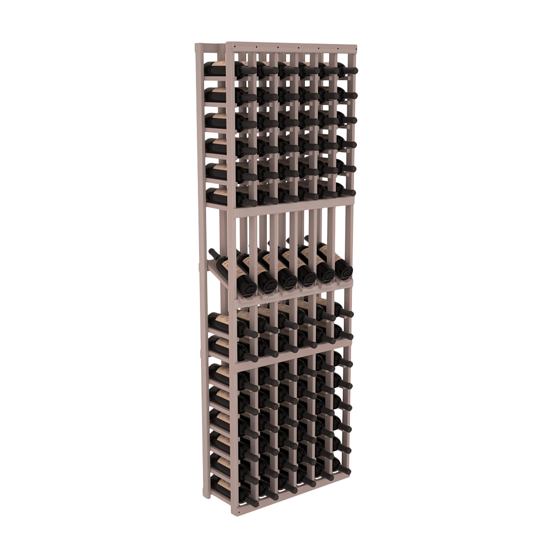 InstaCellar - 6 Column Display Row Rack in Premium Redwood Greywash stained without WineSafe™ Satin Sealant