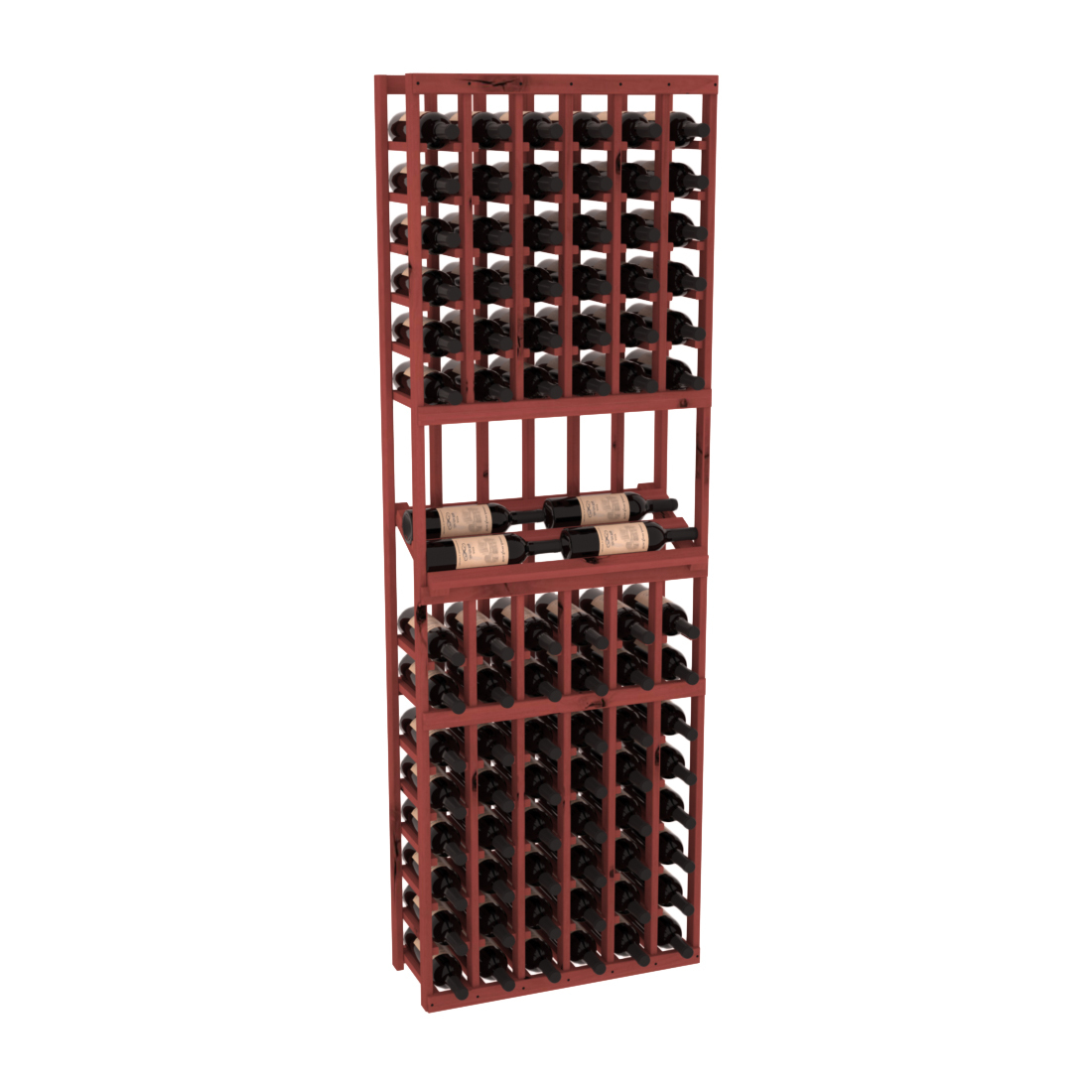 InstaCellar - 6 Column Side Display Row Rack in Knotty Alder Cherry stained without WineSafe™ Satin Sealant