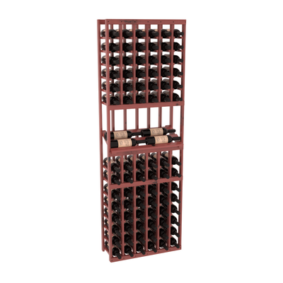 InstaCellar - 6 Column Side Display Row Rack in Knotty Alder Cherry stained with WineSafe™ Satin Sealant
