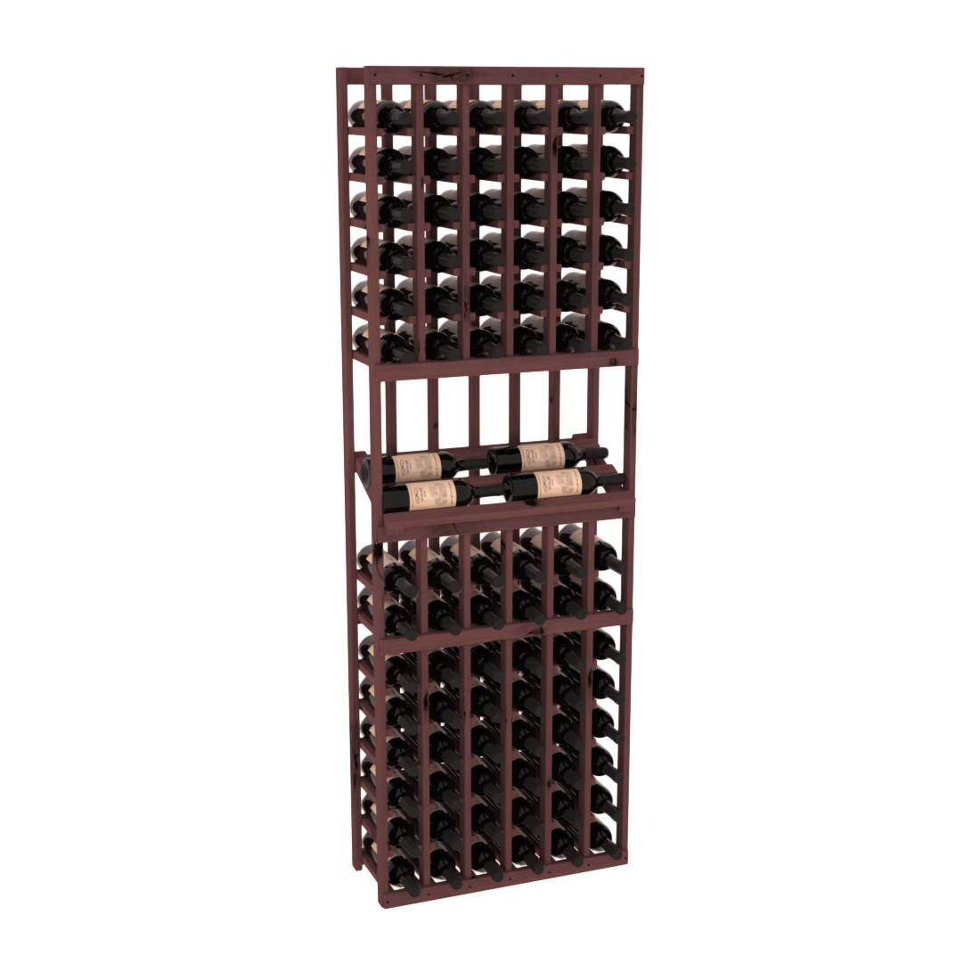 InstaCellar - 6 Column Side Display Row Rack in Knotty Alder Walnut stained without WineSafe™ Satin Sealant