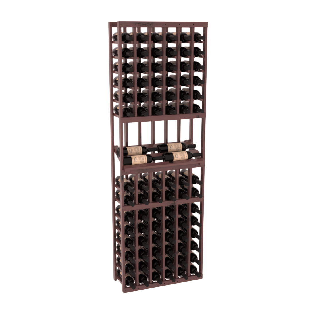 InstaCellar - 6 Column Side Display Row Rack in Knotty Alder Walnut stained with WineSafe™ Satin Sealant