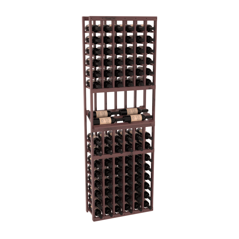 InstaCellar - 6 Column Side Display Row Rack in Knotty Alder Walnut stained with WineSafe™ Satin Sealant