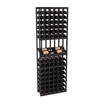 InstaCellar - 6 Column Side Display Row Rack in Knotty Alder Black stained without WineSafe™ Satin Sealant