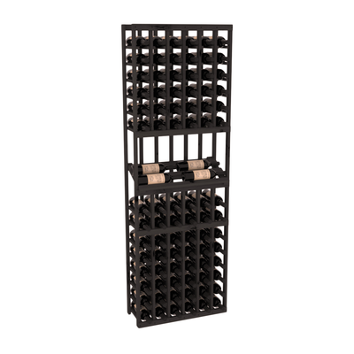 InstaCellar - 6 Column Side Display Row Rack in Knotty Alder Black stained without WineSafe™ Satin Sealant