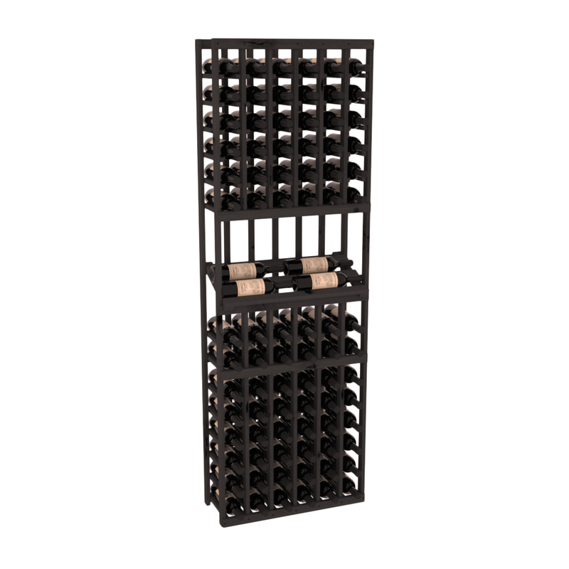 InstaCellar - 6 Column Side Display Row Rack in Knotty Alder Black stained without WineSafe™ Satin Sealant