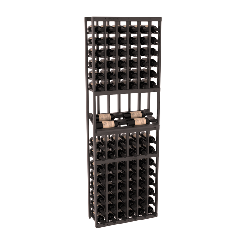 InstaCellar - 6 Column Side Display Row Rack in Knotty Alder Black stained with WineSafe™ Satin Sealant