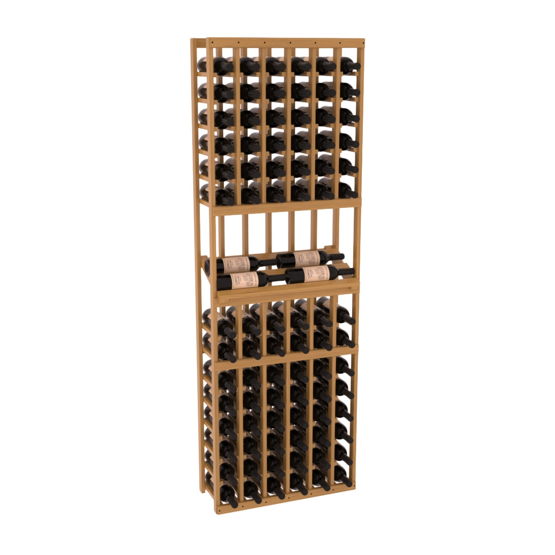 InstaCellar - 6 Column Side Display Row Rack in Grand Mahogany Oak stained with WineSafe™ Satin Sealant