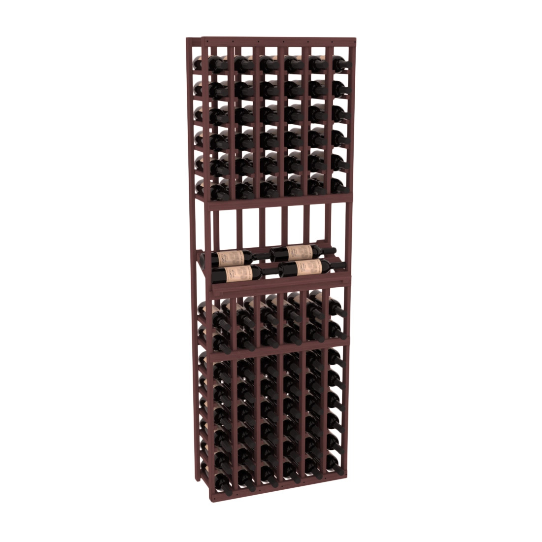 InstaCellar - 6 Column Side Display Row Rack in Grand Mahogany Walnut stained without WineSafe™ Satin Sealant