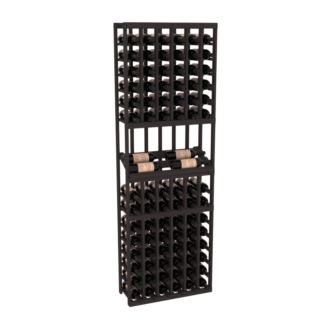 InstaCellar - 6 Column Side Display Row Rack in Grand Mahogany Black stained without WineSafe™ Satin Sealant