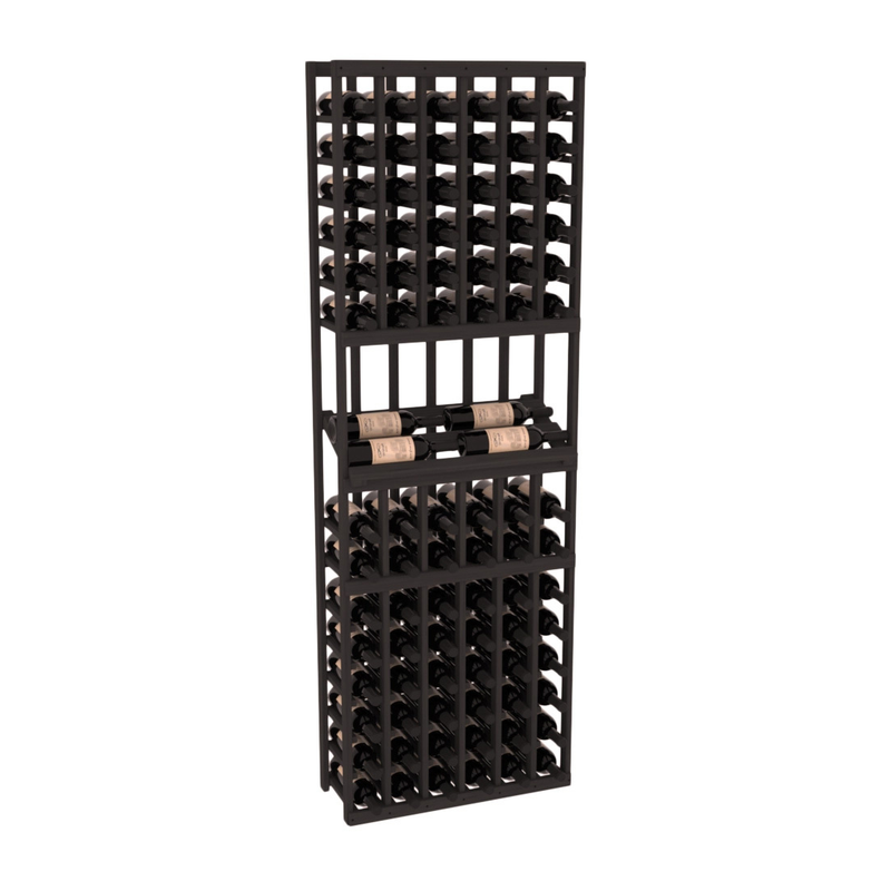 InstaCellar - 6 Column Side Display Row Rack in Grand Mahogany Black stained without WineSafe™ Satin Sealant