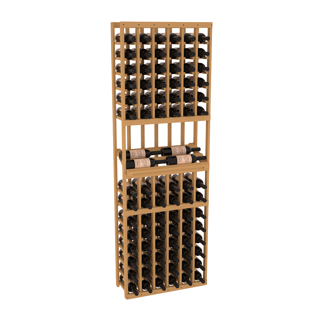 InstaCellar - 6 Column Side Display Row Rack in Ponderosa Pine Oak stained without WineSafe™ Satin Sealant