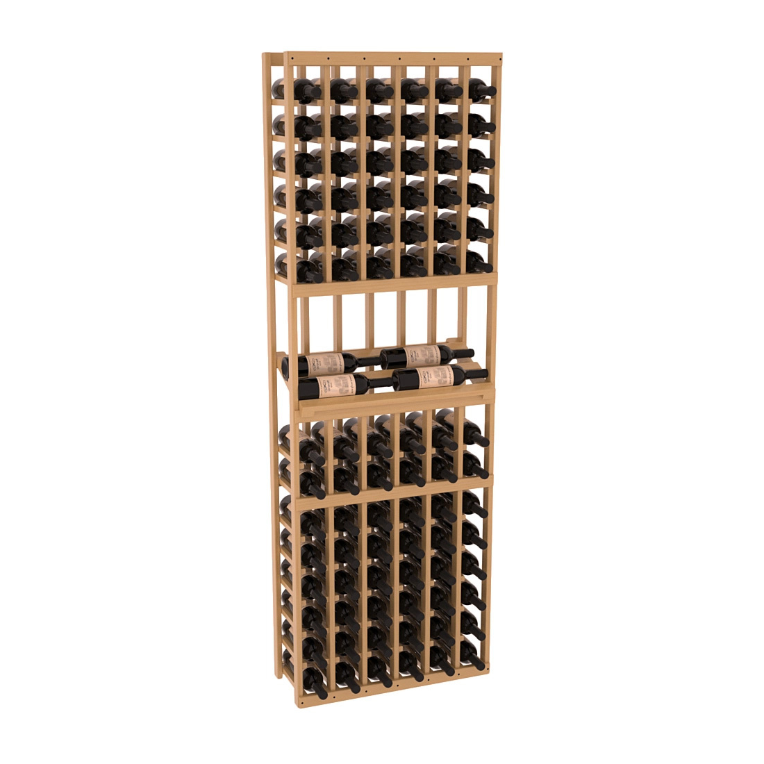 InstaCellar - 6 Column Side Display Row Rack in Ponderosa Pine Oak stained with WineSafe™ Satin Sealant
