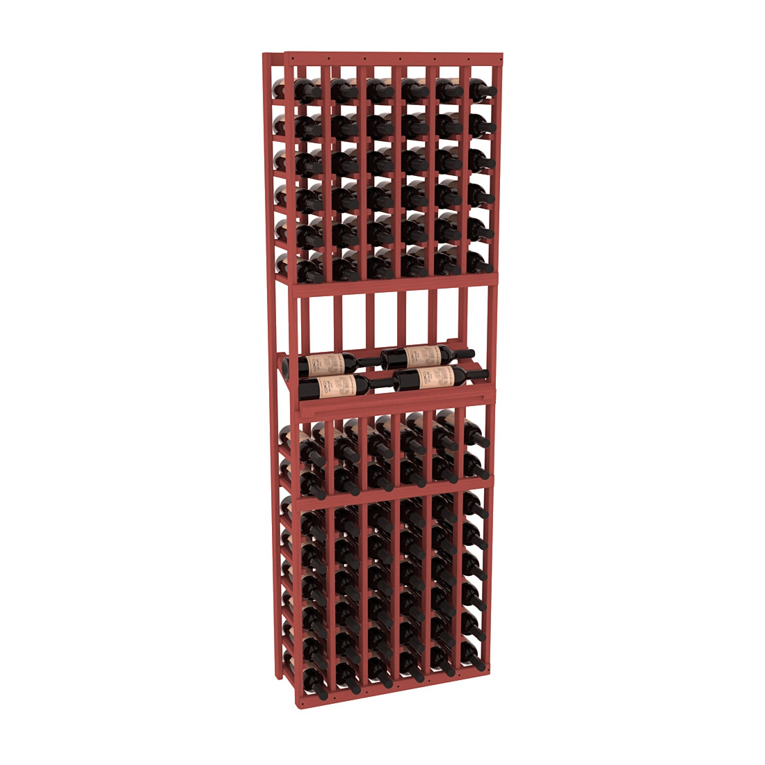InstaCellar - 6 Column Side Display Row Rack in Ponderosa Pine Cherry stained without WineSafe™ Satin Sealant