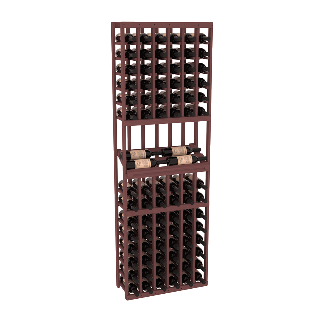 InstaCellar - 6 Column Side Display Row Rack in Ponderosa Pine Walnut stained without WineSafe™ Satin Sealant