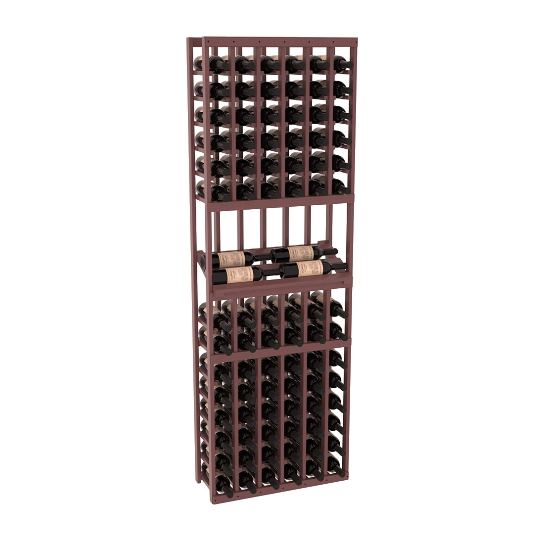InstaCellar - 6 Column Side Display Row Rack in Ponderosa Pine Walnut stained with WineSafe™ Satin Sealant