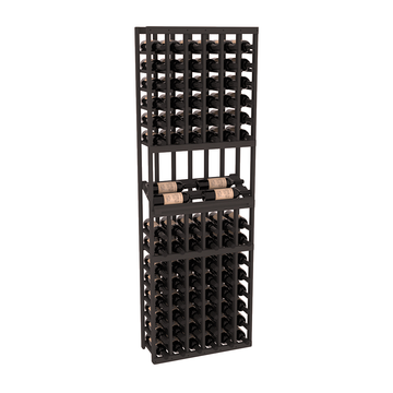 InstaCellar - 6 Column Side Display Row Rack in Ponderosa Pine Black stained without WineSafe™ Satin Sealant