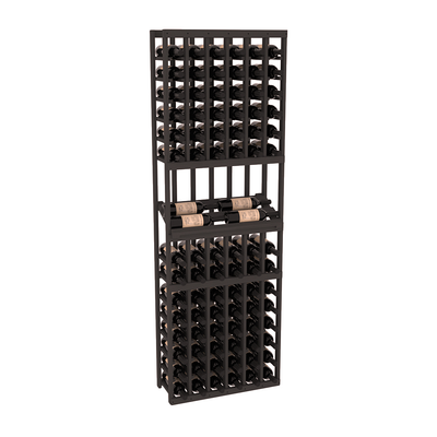 InstaCellar - 6 Column Side Display Row Rack in Ponderosa Pine Black stained without WineSafe™ Satin Sealant