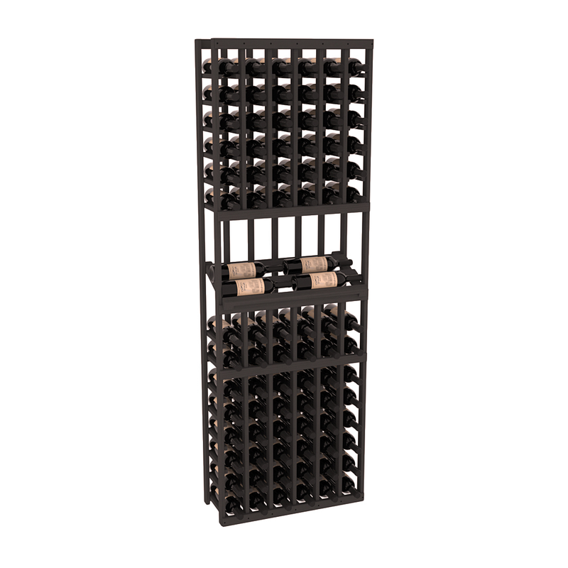 InstaCellar - 6 Column Side Display Row Rack in Ponderosa Pine Black stained without WineSafe™ Satin Sealant