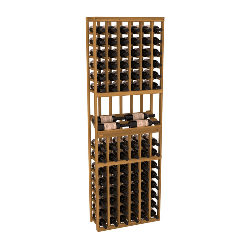 InstaCellar - 6 Column Side Display Row Rack in Premium Redwood Oak stained without WineSafe™ Satin Sealant