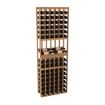 InstaCellar - 6 Column Side Display Row Rack in Premium Redwood Oak stained with WineSafe™ Satin Sealant