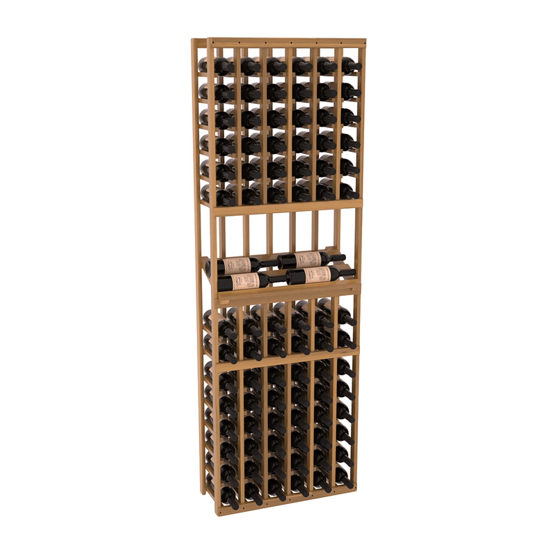 InstaCellar - 6 Column Side Display Row Rack in Premium Redwood Oak stained with WineSafe™ Satin Sealant