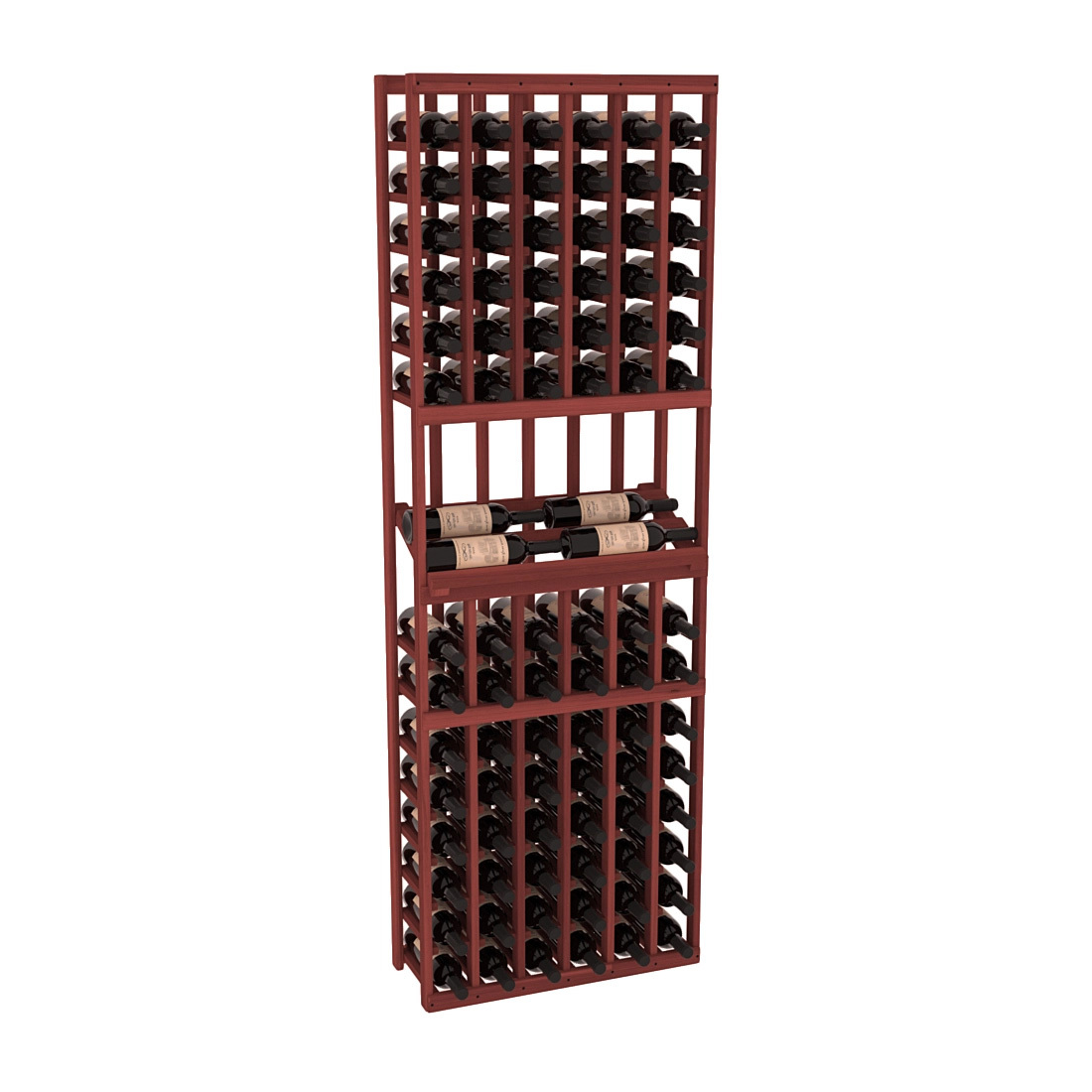 InstaCellar - 6 Column Side Display Row Rack in Premium Redwood Cherry stained without WineSafe™ Satin Sealant