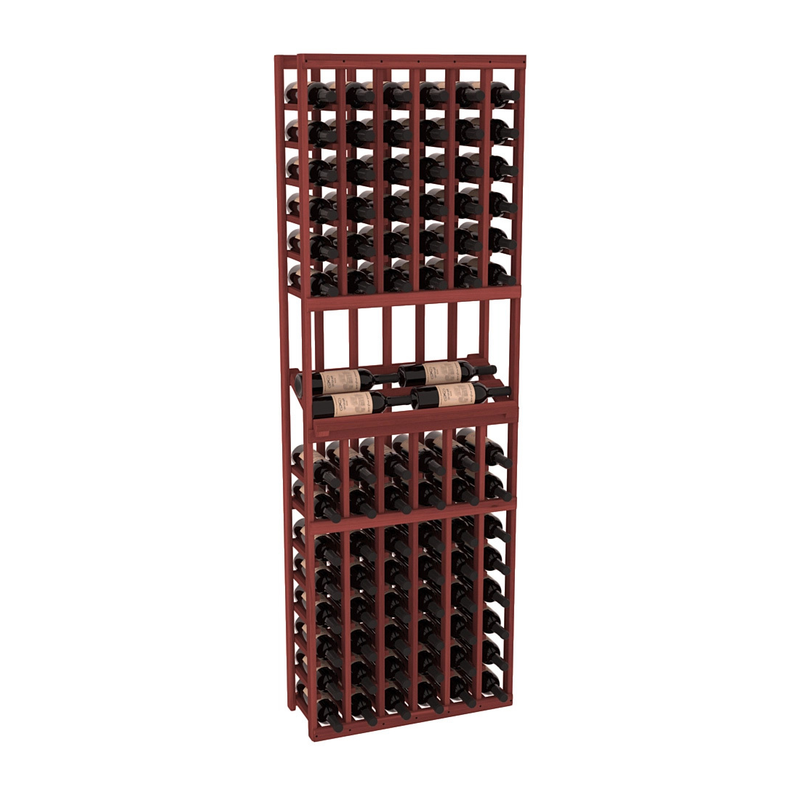 InstaCellar - 6 Column Side Display Row Rack in Premium Redwood Cherry stained without WineSafe™ Satin Sealant