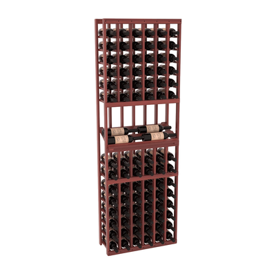 InstaCellar - 6 Column Side Display Row Rack in Premium Redwood Cherry stained with WineSafe™ Satin Sealant