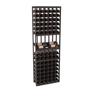 InstaCellar - 6 Column Side Display Row Rack in Premium Redwood Black stained with WineSafe™ Satin Sealant