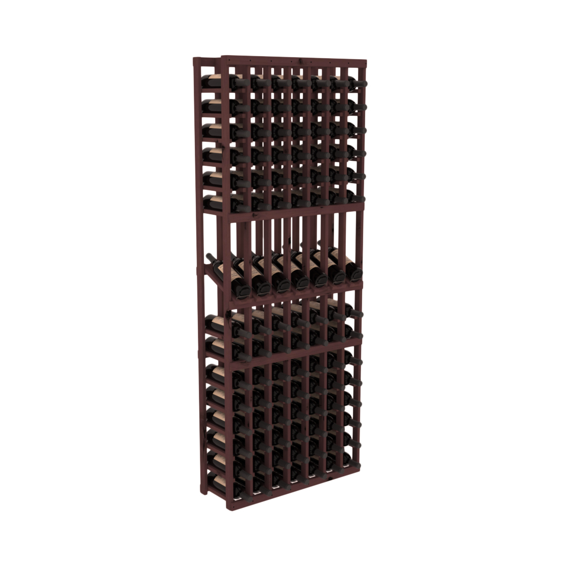 InstaCellar - 7 Column Display Row Rack in Knotty Alder Walnut stained without WineSafe™ Satin Sealant