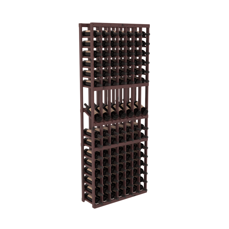 InstaCellar - 7 Column Display Row Rack in Knotty Alder Walnut stained with WineSafe™ Satin Sealant