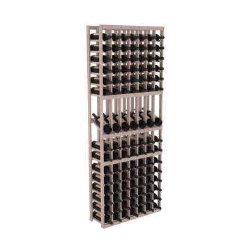 InstaCellar - 7 Column Display Row Rack in Knotty Alder Greywash stained with WineSafe™ Satin Sealant