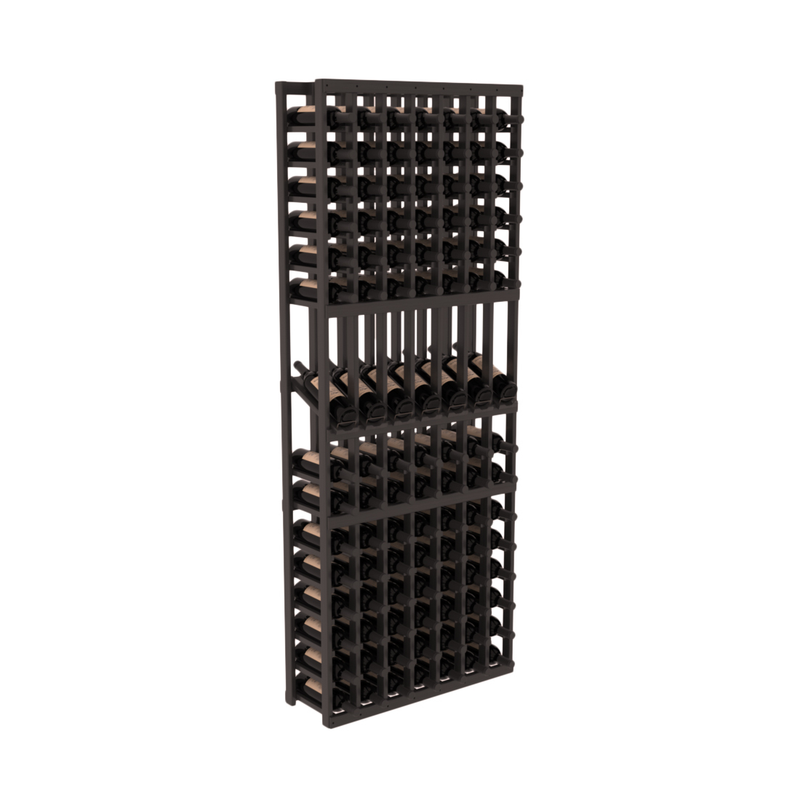 InstaCellar - 7 Column Display Row Rack in Grand Mahogany Black stained with WineSafe™ Satin Sealant