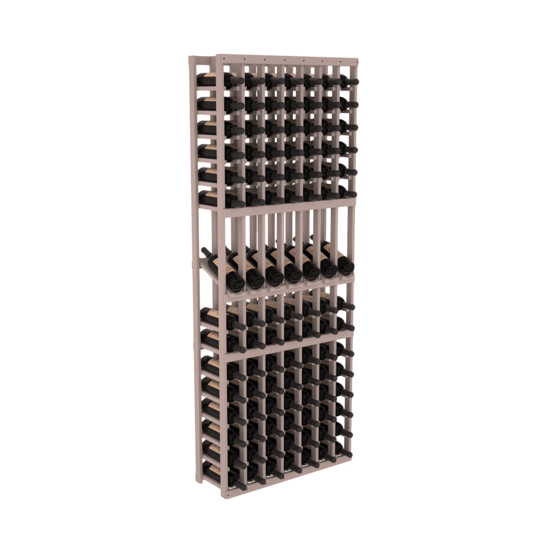 InstaCellar - 7 Column Display Row Rack in Grand Mahogany Greywash stained without WineSafe™ Satin Sealant