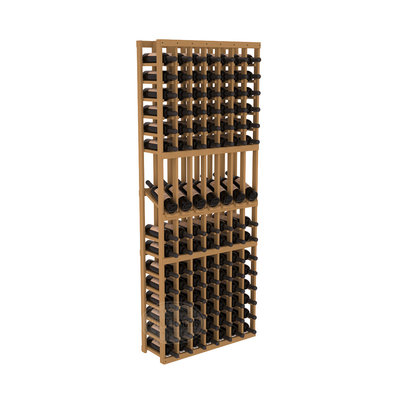 InstaCellar - 7 Column Display Row Rack in Ponderosa Pine Oak stained without WineSafe™ Satin Sealant