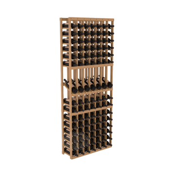 InstaCellar - 7 Column Display Row Rack in Ponderosa Pine Oak stained with WineSafe™ Satin Sealant