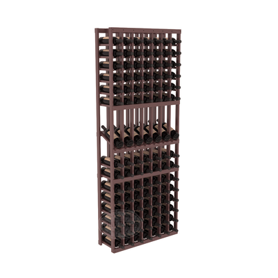 InstaCellar - 7 Column Display Row Rack in Ponderosa Pine Walnut stained with WineSafe™ Satin Sealant